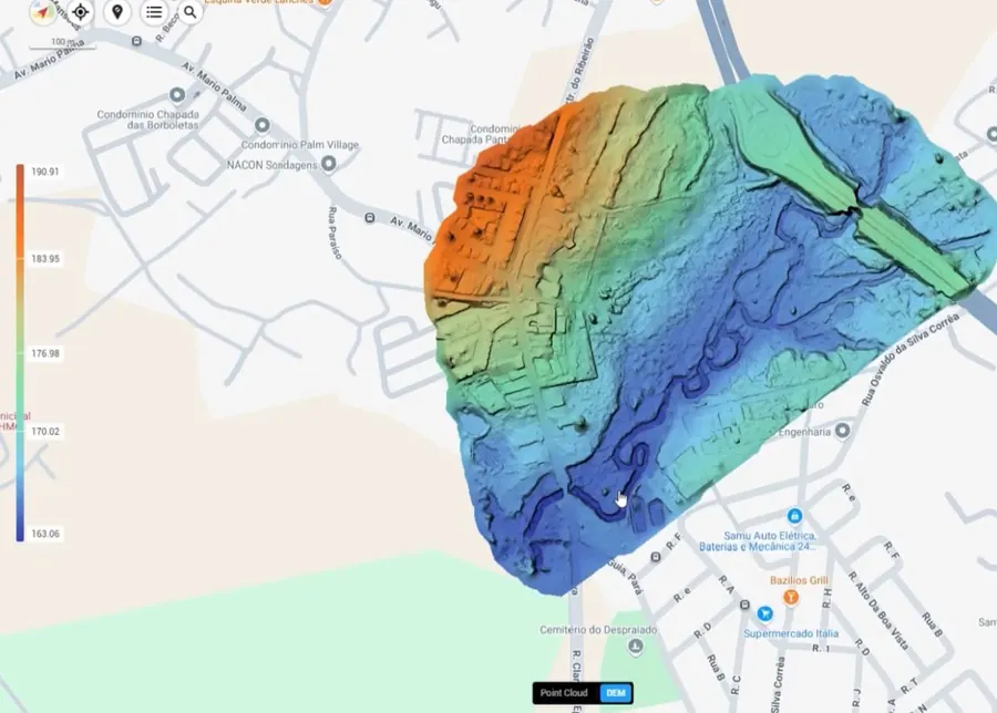 Modelo digital de superfície a partir de drone